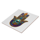 Goldfarbene Hamsa-Turquoise Saphir Drittes Auge Fliese (Seite)