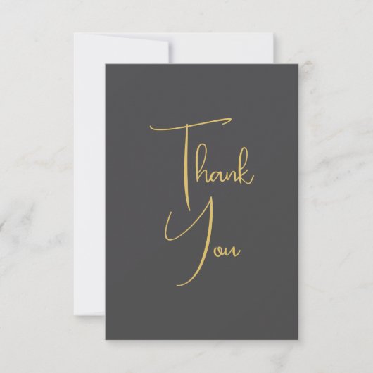Goldfarbene Handschrift Professionell Custom Dankeskarte (Vorderseite)