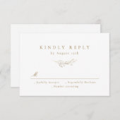 Goldfarbene Hochzeit im botanischen Grün RSVP Karte (Vorne/Hinten)