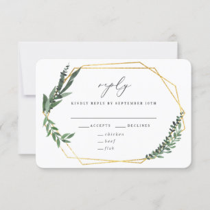 goldfarbene Hochzeit RSVP Karte