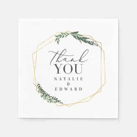 goldfarbene Hochzeit Serviette (Vorderseite)