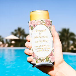 Goldfarbene Hochzeitsfavoriten Selters Dosenkühler