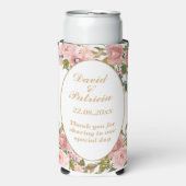 Goldfarbene Hochzeitsfavoriten Selters Dosenkühler (Seltzer Vorderseite)