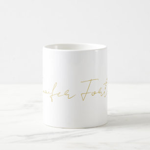 Goldfarbene Kalligrafie Elegant Schlicht Einfacher Kaffeetasse