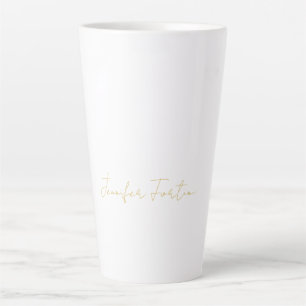 Goldfarbene Kalligrafie Elegant Schlicht Einfacher Milchtasse