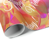 Goldfarbene Korallenblase zum Geburtstag Geschenkpapier (Rolleneckpunkt)