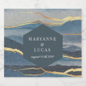 goldfarbene Landschaft Hochzeitsweinlabel Schaumweinetikett (Einzelnes Label)