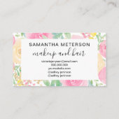 Goldfarbene, lockere, blumenfarbene Haarbildung Terminkarte (Rückseite)