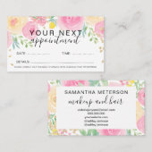 Goldfarbene, lockere, blumenfarbene Haarbildung Terminkarte (Vorne/Hinten)