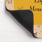 Goldfarbene Maus-Pad mit Comic-Hunden Mousepad (Ecke)