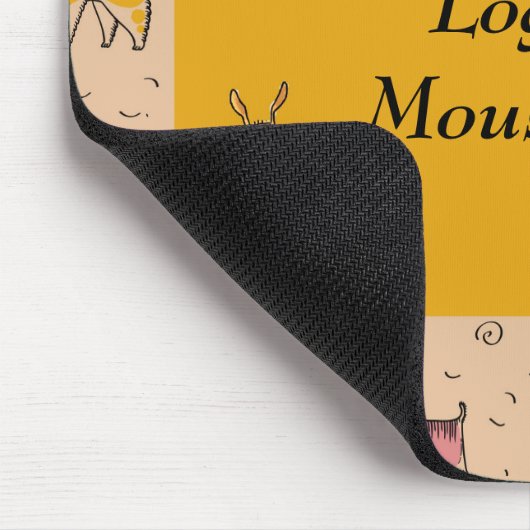 Goldfarbene Maus-Pad mit Comic-Hunden Mousepad (Ecke)