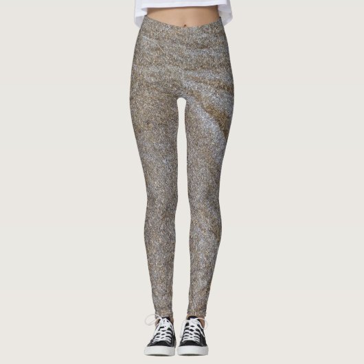 goldfarbene Messingchips Leggings (Vorderseite)