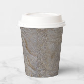 goldfarbene Messingchips Pappbecher (Links)