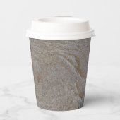 goldfarbene Messingchips Pappbecher (Rückseite)