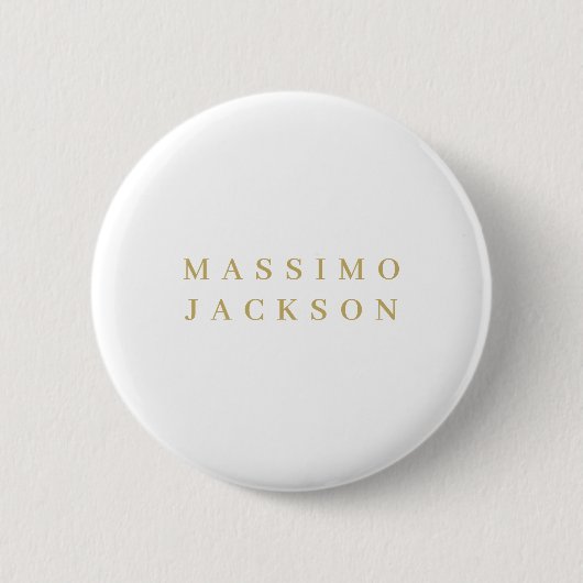 Goldfarbene minimalistische professionelle Serifen Button (Vorderseite)