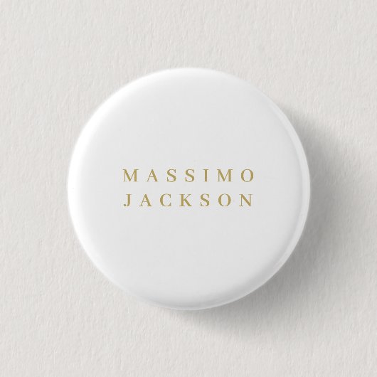 Goldfarbene minimalistische professionelle Serifen Button (Vorderseite)