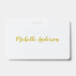 Goldfarbene moderne minimalistische handgeschriebe ausweis