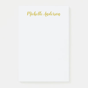 Goldfarbene moderne minimalistische handgeschriebe post-it klebezettel