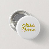 Goldfarbene moderne minimalistische Handschrift Na Button (Vorne & Hinten)