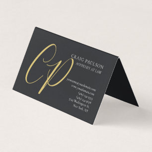 Goldfarbene Monogramm Anwalt Rechtsanwalt Minimali Visitenkarten
