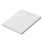 Goldfarbene Monogramm-Initialen Kalligrafie Pro Notizblock (Rotiert)