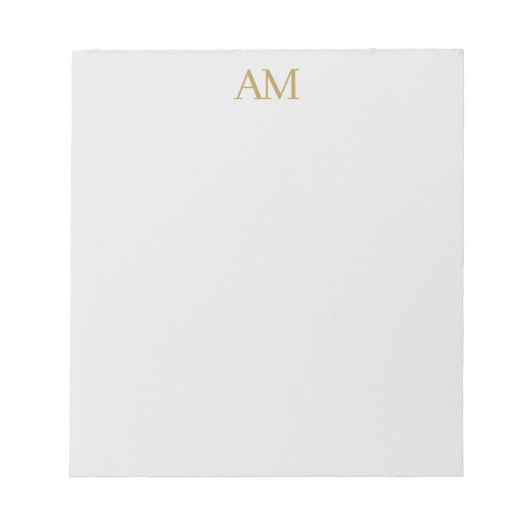 Goldfarbene Monogramm-Initialen Kalligrafie Pro Notizblock (Vorderseite)