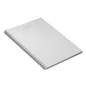 Goldfarbene Monogramm-Initialen Kalligrafie Pro Notizblock (Rechte Seite)