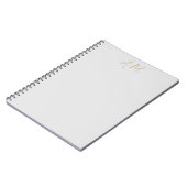 Goldfarbene Monogramm-Initialen Kalligrafie Pro Notizblock (Linke Seite)