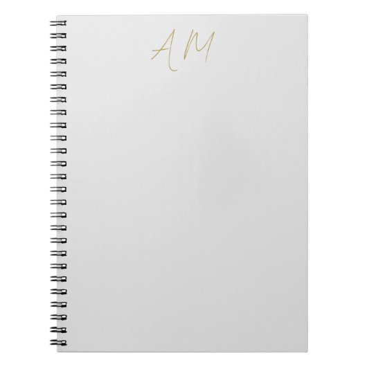 Goldfarbene Monogramm-Initialen Kalligrafie Pro Notizblock (Vorderseite)