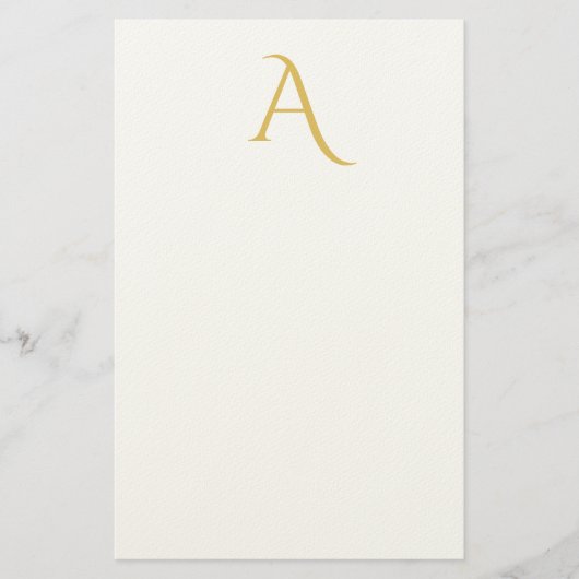 Goldfarbene Monogramm-Initialen Professionell Weiß Briefpapier (Vorderseite)