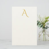 Goldfarbene Monogramm-Initialen Professionell Weiß Briefpapier (Stehend Vorderseite)