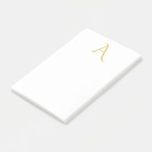 Goldfarbene Monogramm-Initialen Professionell Weiß Post-it Klebezettel (angewinkelt)