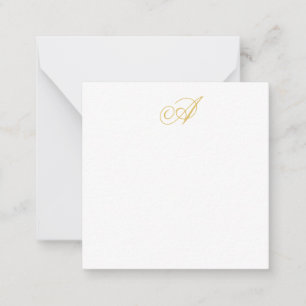 Goldfarbene Monogramm-Klassiker für professionelle Mitteilungskarte