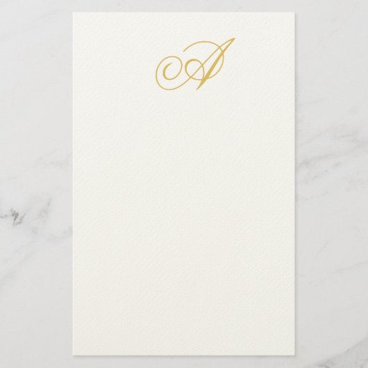 Goldfarbene Monogramm-Klassische Anfangsbuchstaben Briefpapier (Vorderseite)