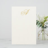 Goldfarbene Monogramm-Klassische Anfangsbuchstaben Briefpapier (Stehend Vorderseite)