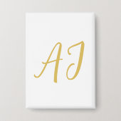 Goldfarbene Monogramm-Klassische Profi-Initiale Button (Vorderseite)