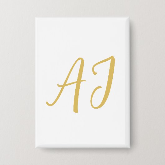 Goldfarbene Monogramm-Klassische Profi-Initiale Button (Vorderseite)