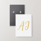 Goldfarbene Monogramm-Klassische Profi-Initiale Button (Vorderseite/Rückseite)