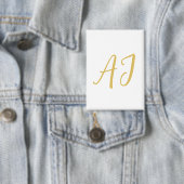 Goldfarbene Monogramm-Klassische Profi-Initiale Button (Insitu)