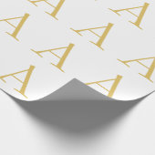 Goldfarbene Monogramm-Professionelle Anpassung Geschenkpapier (Ecke)