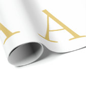 Goldfarbene Monogramm-Professionelle Anpassung Geschenkpapier (Rolleneckpunkt)