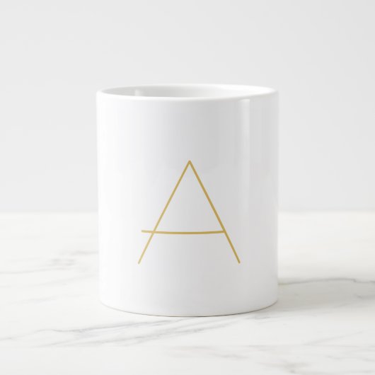 Goldfarbene Monogramm Professionelle Anpassung Jumbo-Tasse (Vorderseite)