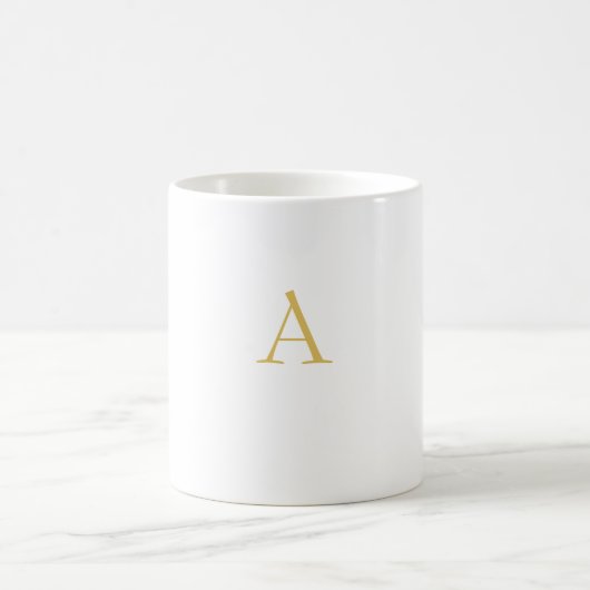 Goldfarbene Monogramm-Professionelle Anpassung Kaffeetasse (Mittel)