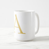 Goldfarbene Monogramm-Professionelle Anpassung Kaffeetasse (VorderseiteRechts)