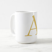 Goldfarbene Monogramm-Professionelle Anpassung Kaffeetasse (Vorderseite Links)