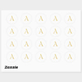 Goldfarbene Monogramm-Professionelle Anpassung Runder Aufkleber (Blatt)