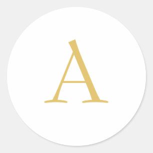 Goldfarbene Monogramm-Professionelle Anpassung Runder Aufkleber