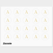 Goldfarbene Monogramm-Professionelle Anpassung Runder Aufkleber (Blatt)