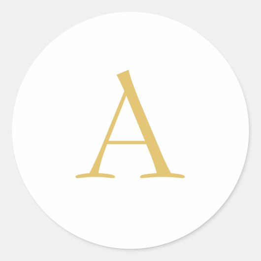 Goldfarbene Monogramm-Professionelle Anpassung Runder Aufkleber (Vorderseite)