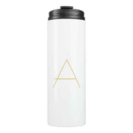 Goldfarbene Monogramm-Professionelle Anpassung Thermosbecher (Vorderseite)